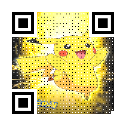 QART QR code featuring Pikachu design - artistic and scannable